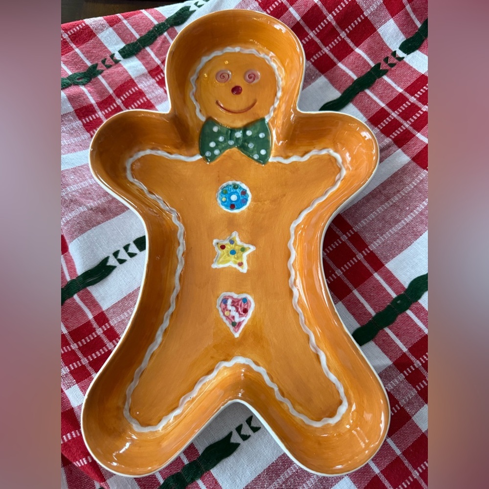 Vintage Home interiors Gingerbread Man Ceramic Platter
